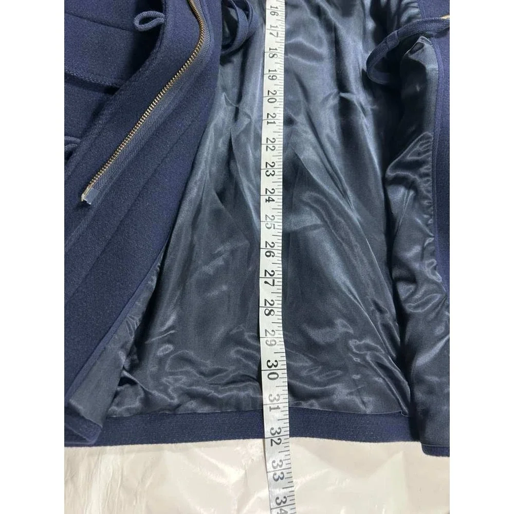 J.Crew Stadium Cloth Nello Gori Navy Blue Hooded Wool Blend Coat Parka 31410 - Picture 6 of 10